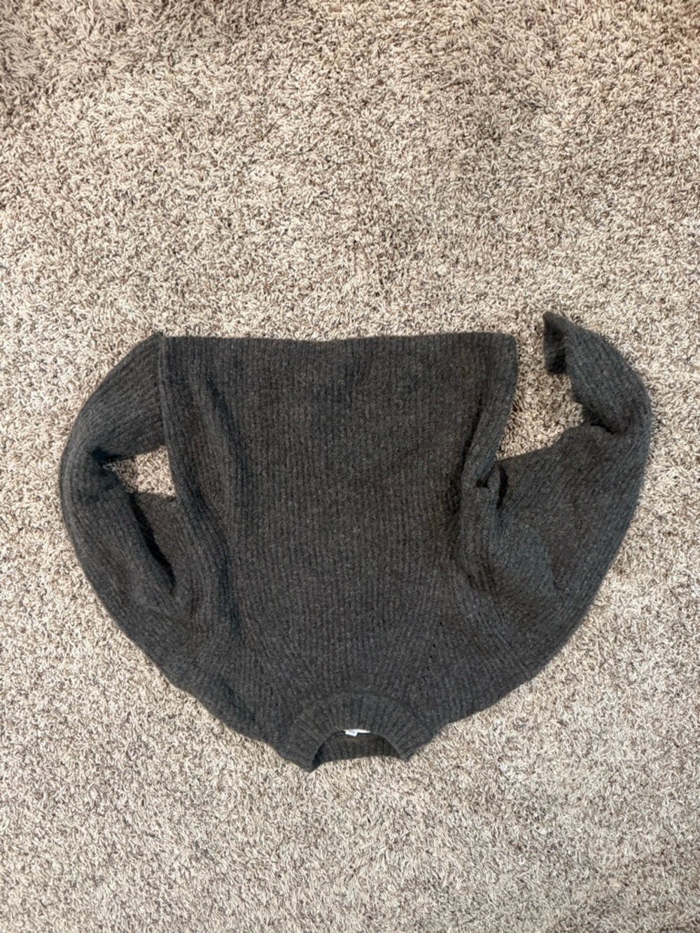 Prologue Dark Charcoal Ribbed Crewneck Sweater